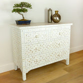 Mother of Pearl chest of Drawer sideboard White
